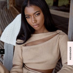 MILA-Sand cropped knit sweater new with tags